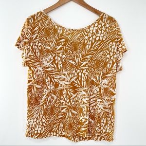 Christian Siriano New York Women’s L 100% Linen Short Sleeve Blouse